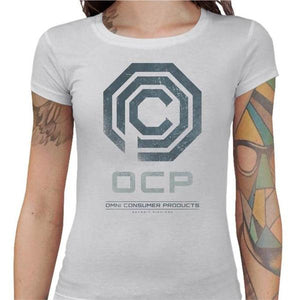 T-shirt Geekette - Robocop - OCP - Couleur Blanc - Taille S