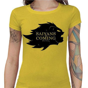 T-shirt Geekette - Saiyans Are Coming - Couleur Jaune - Taille S