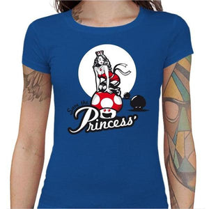 T-shirt Geekette - Save the Princess - Couleur Bleu Royal - Taille S