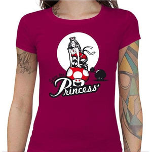 T-shirt Geekette - Save the Princess - Couleur Fuchsia - Taille S