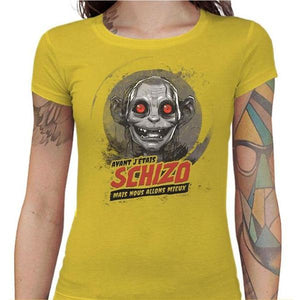 T-shirt Geekette - Schizo Gollum - Couleur Jaune - Taille S