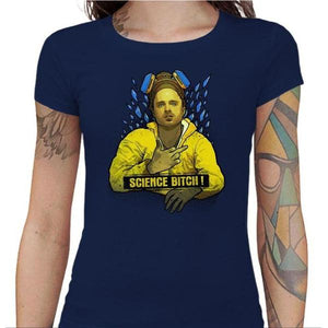 T-shirt Geekette - Science Bitch - Couleur Bleu Nuit - Taille S