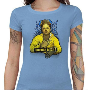 T-shirt Geekette - Science Bitch - Couleur Ciel - Taille S