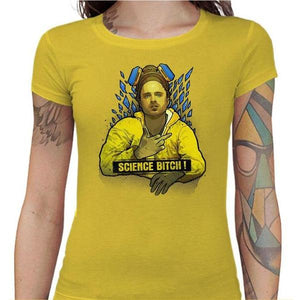 T-shirt Geekette - Science Bitch - Couleur Jaune - Taille S