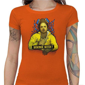 T-shirt Geekette - Science Bitch - Couleur Orange - Taille S