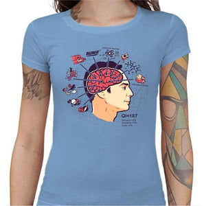 T-shirt Geekette - Sheldon's Brain - Couleur Ciel - Taille S