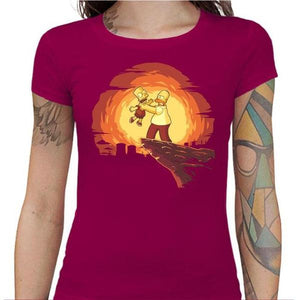 T-shirt Geekette - Simpson King - Couleur Fuchsia - Taille S