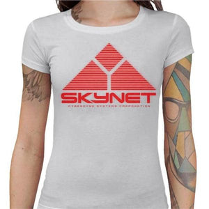 T-shirt Geekette - Skynet - Terminator II - Couleur Blanc - Taille S