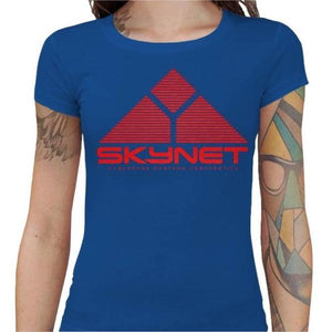 T-shirt Geekette - Skynet - Terminator II - Couleur Bleu Royal - Taille S