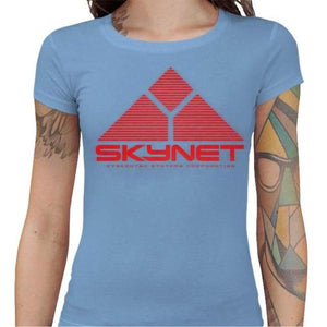 T-shirt Geekette - Skynet - Terminator II - Couleur Ciel - Taille S