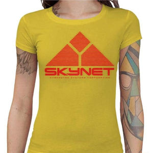 T-shirt Geekette - Skynet - Terminator II - Couleur Jaune - Taille S
