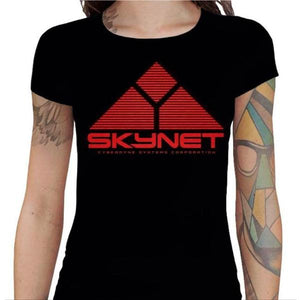 T-shirt Geekette - Skynet - Terminator II - Couleur Noir - Taille S