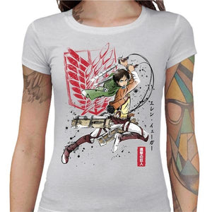 T-shirt Geekette - Soldat Eren - Couleur Blanc - Taille S