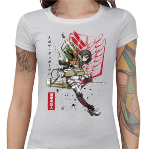 T-shirt Geekette - Soldat Mikasa - Couleur Blanc - Taille S