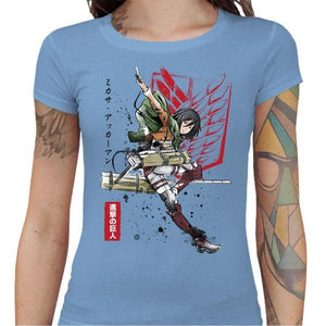 T-shirt Geekette - Soldat Mikasa - Couleur Ciel - Taille S