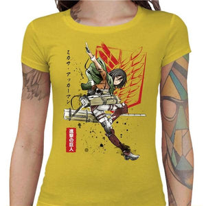 T-shirt Geekette - Soldat Mikasa - Couleur Jaune - Taille S