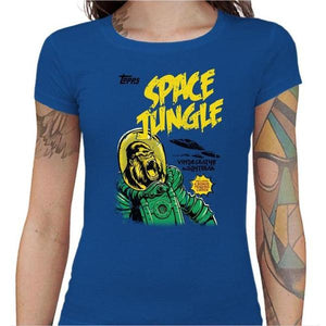 T-shirt Geekette - Space Jungle - Couleur Bleu Royal - Taille S