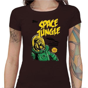 T-shirt Geekette - Space Jungle - Couleur Chocolat - Taille S