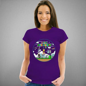 T-shirt Geekette - Super Marcus World - Couleur Violet - Taille S
