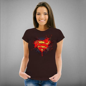 T-shirt Geekette - Superman - Couleur Chocolat - Taille S