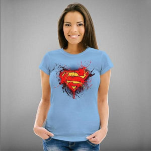 T-shirt Geekette - Superman - Couleur Ciel - Taille S