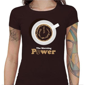 T-shirt Geekette - The Morning Power - Couleur Chocolat - Taille S