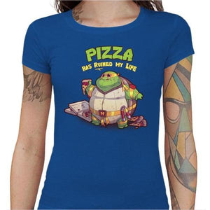 T-shirt Geekette - Turtle Pizza - Couleur Bleu Royal - Taille S
