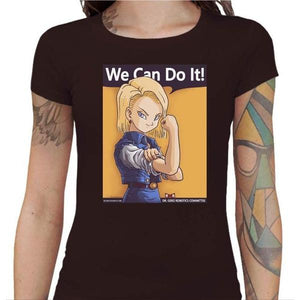 T-shirt Geekette - We can do it - Couleur Chocolat - Taille S