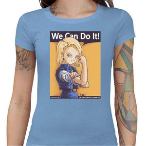 T-shirt Geekette - We can do it - Couleur Ciel - Taille S