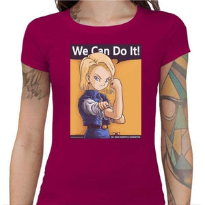 T-shirt Geekette - We can do it - Couleur Fuchsia - Taille S