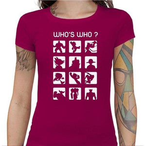 T-shirt Geekette - Who's Who ? - Couleur Fuchsia - Taille S