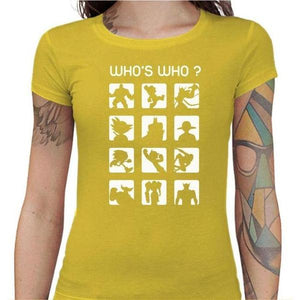 T-shirt Geekette - Who's Who ? - Couleur Jaune - Taille S