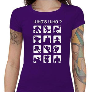 T-shirt Geekette - Who's Who ? - Couleur Violet - Taille S