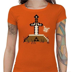 T-shirt Geekette - Zelda Craft - Couleur Orange - Taille S