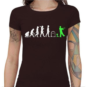 T-shirt Geekette - Zombie - Couleur Chocolat - Taille S