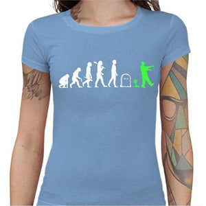 T-shirt Geekette - Zombie - Couleur Ciel - Taille S