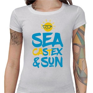T-shirt Humour femme - Sea Castex Sun - Couleur Blanc - Taille S
