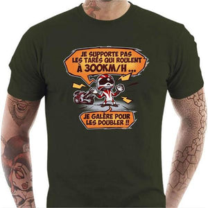 T shirt Motard homme - 300 km/h - Couleur Army - Taille S