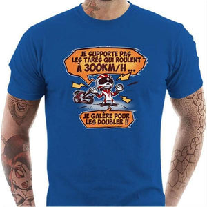 T shirt Motard homme - 300 km/h - Couleur Bleu Royal - Taille S