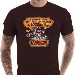T shirt Motard homme - 300 km/h - Couleur Chocolat - Taille S
