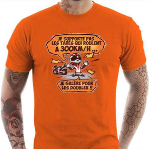 T shirt Motard homme - 300 km/h - Couleur Orange - Taille S