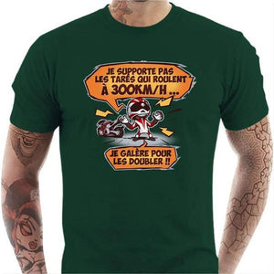T shirt Motard homme - 300 km/h - Couleur Vert Bouteille - Taille S