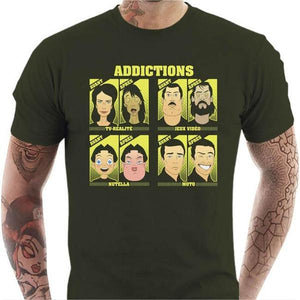 T shirt Motard homme - Addictions - Couleur Army - Taille S