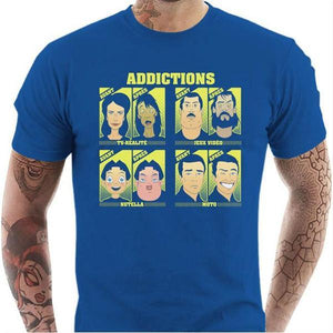 T shirt Motard homme - Addictions - Couleur Bleu Royal - Taille S