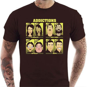 T shirt Motard homme - Addictions - Couleur Chocolat - Taille S