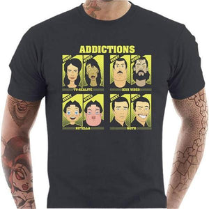 T shirt Motard homme - Addictions - Couleur Gris Foncé - Taille S