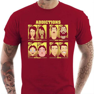 T shirt Motard homme - Addictions - Couleur Rouge Tango - Taille S