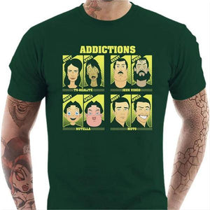 T shirt Motard homme - Addictions - Couleur Vert Bouteille - Taille S