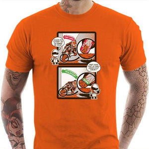 T shirt Motard homme - Bande de peur - Couleur Orange - Taille S