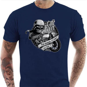 T shirt Motard homme - Café Racer - Couleur Bleu Nuit - Taille S